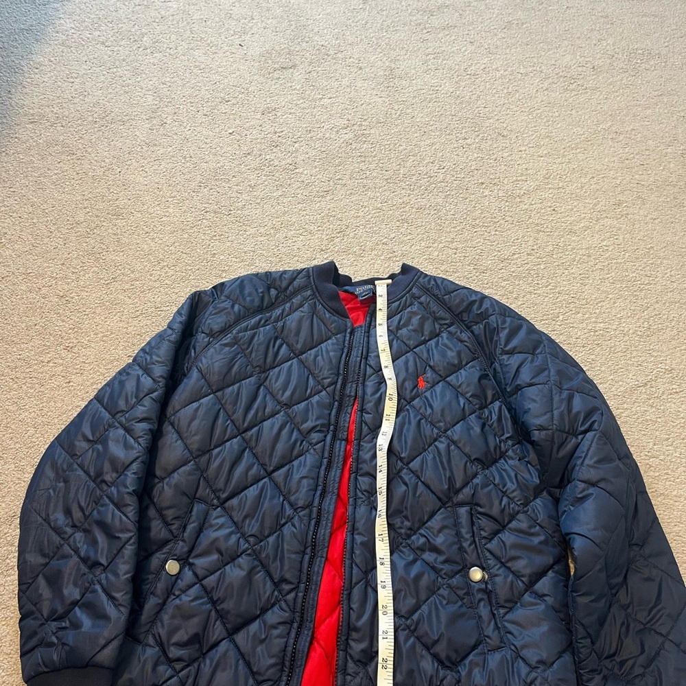 Quilted Navy Ralph Lauren bomber Jacket with Red Lining
